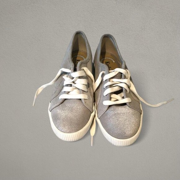Keds Sneakers Grey Silver Slightly Sparkly Lace Up (7) - Picture 2 of 8